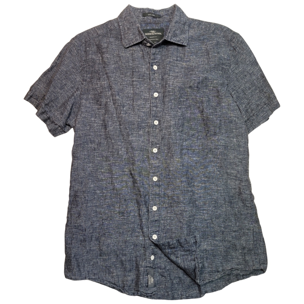 Rodd & Gunn 100% Linen Ellerslie Short Sleeve Button Down Shirt M - Picture 3 of 7